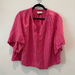 Pink Striped Women's Top
